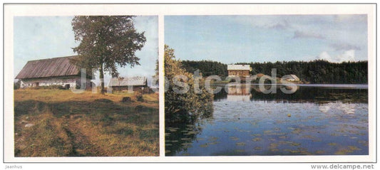 Barn in Isakov village - Solovetsky Nature and Architectural Preserve - 1986 - Russia USSR - unused - JH Postcards