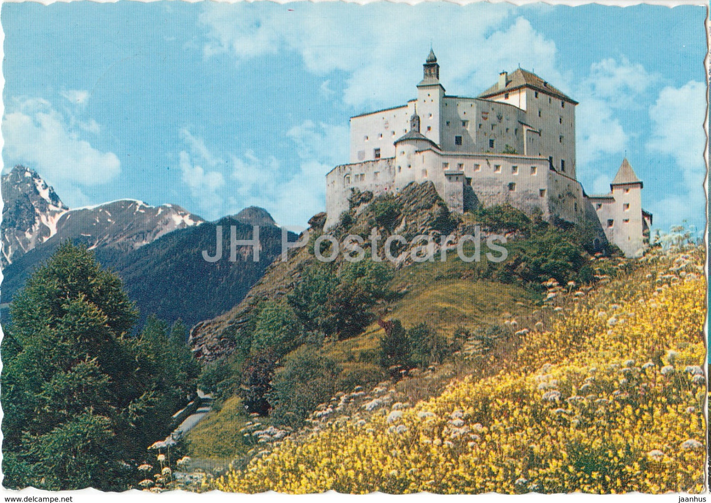 Schloss Tarasp mit Piz Nair - Bad Scuol Tarasp Vulpera 1250 m - castle - 1957 - Switzerland - used - JH Postcards