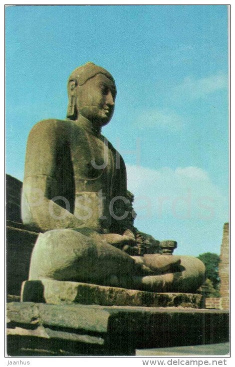 1000 year old statue of Buddha at watadage , Polonnaruwa , Ceylon - religion - YL9746 - Sri Lanka - unused - JH Postcards
