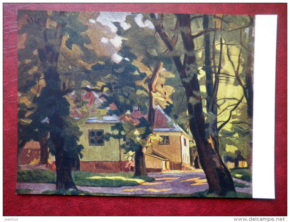 Painting by August Jansen - Cottage of Peter the Great in Kadriorg , Tallinn - estonian art - unused - JH Postcards