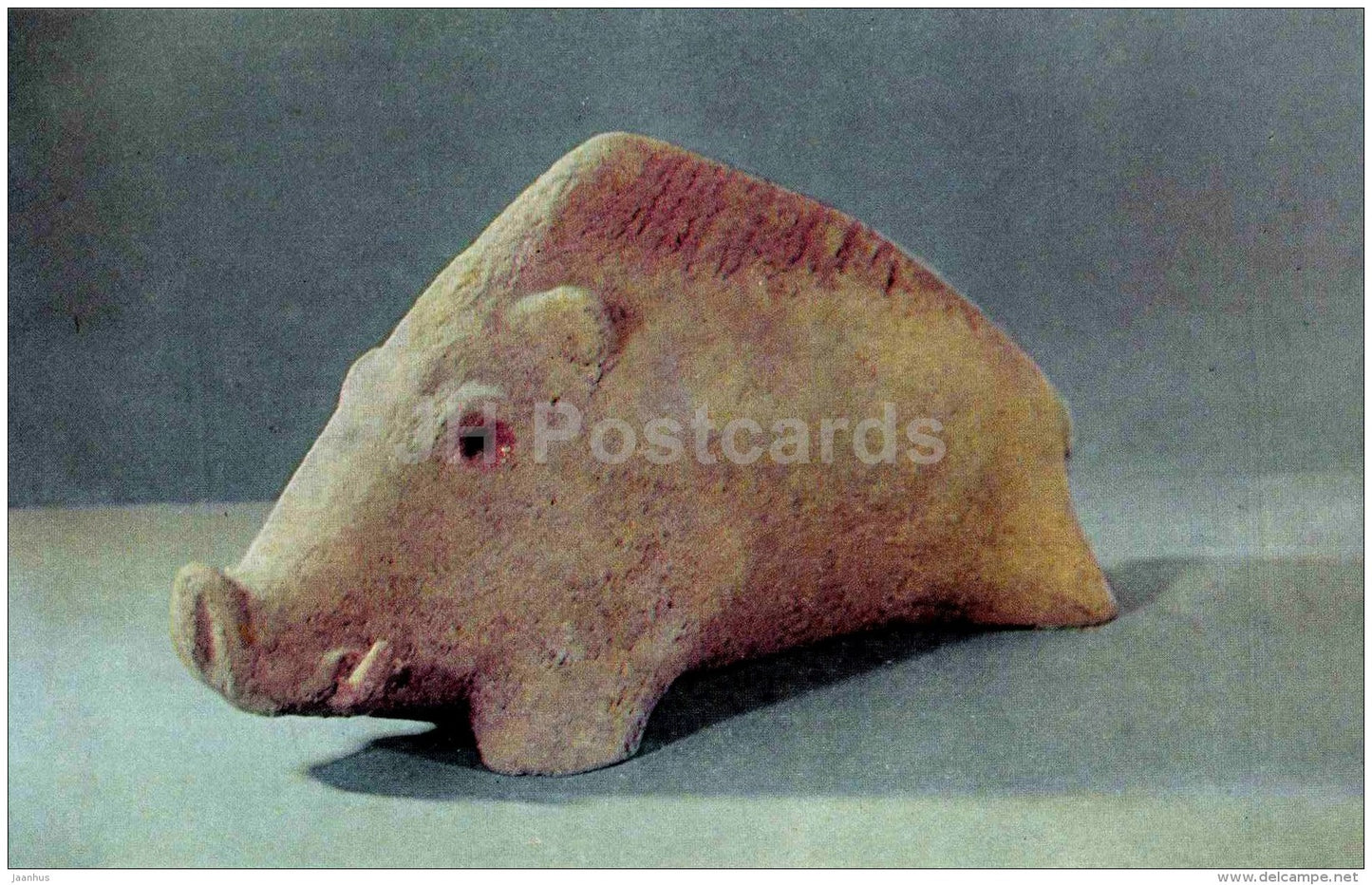 The Boar by S. Sulkhanishvili - fire clay - Stamping and Ceramics of Georgia - 1968 - Georgia USSR - unused - JH Postcards