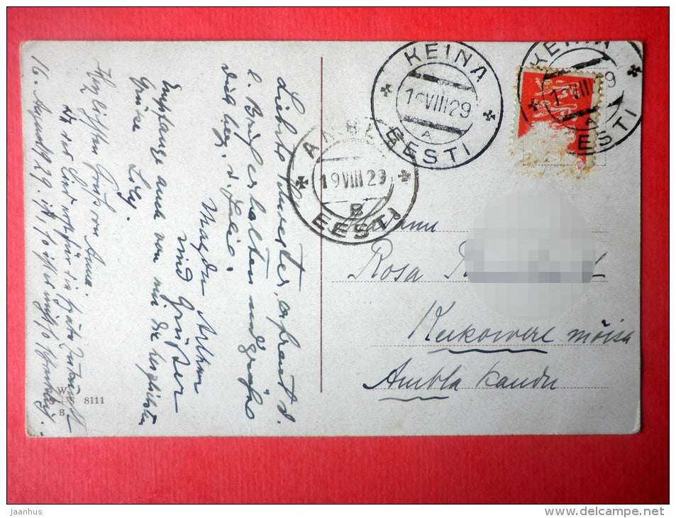 illustration - ruins - valley - WSSB - 8111 - circulated in Estonia Keina 1929 - JH Postcards