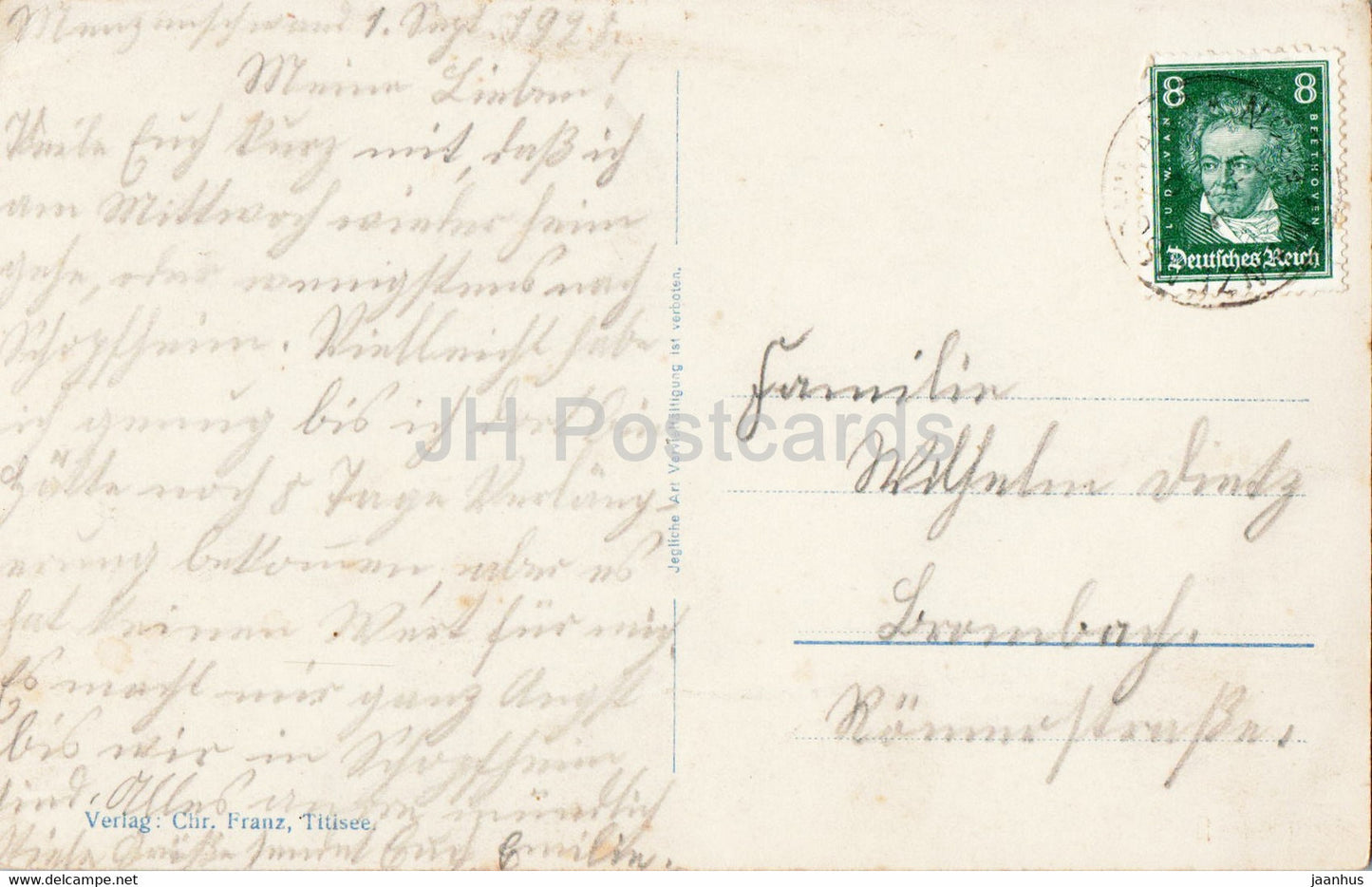 Titisee - Schwarzwald 860 m - old postcard - 1925 - Germany - used