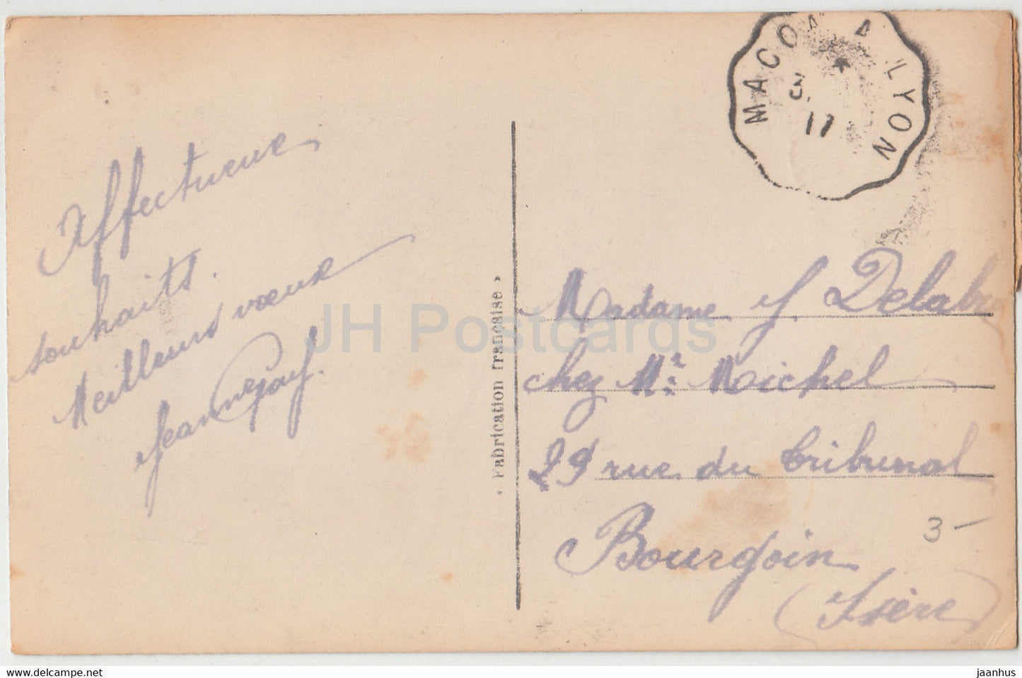 New Year Greeting Card - Bonne Annee - DIX 1090 - old postcard - 1917 - France - used