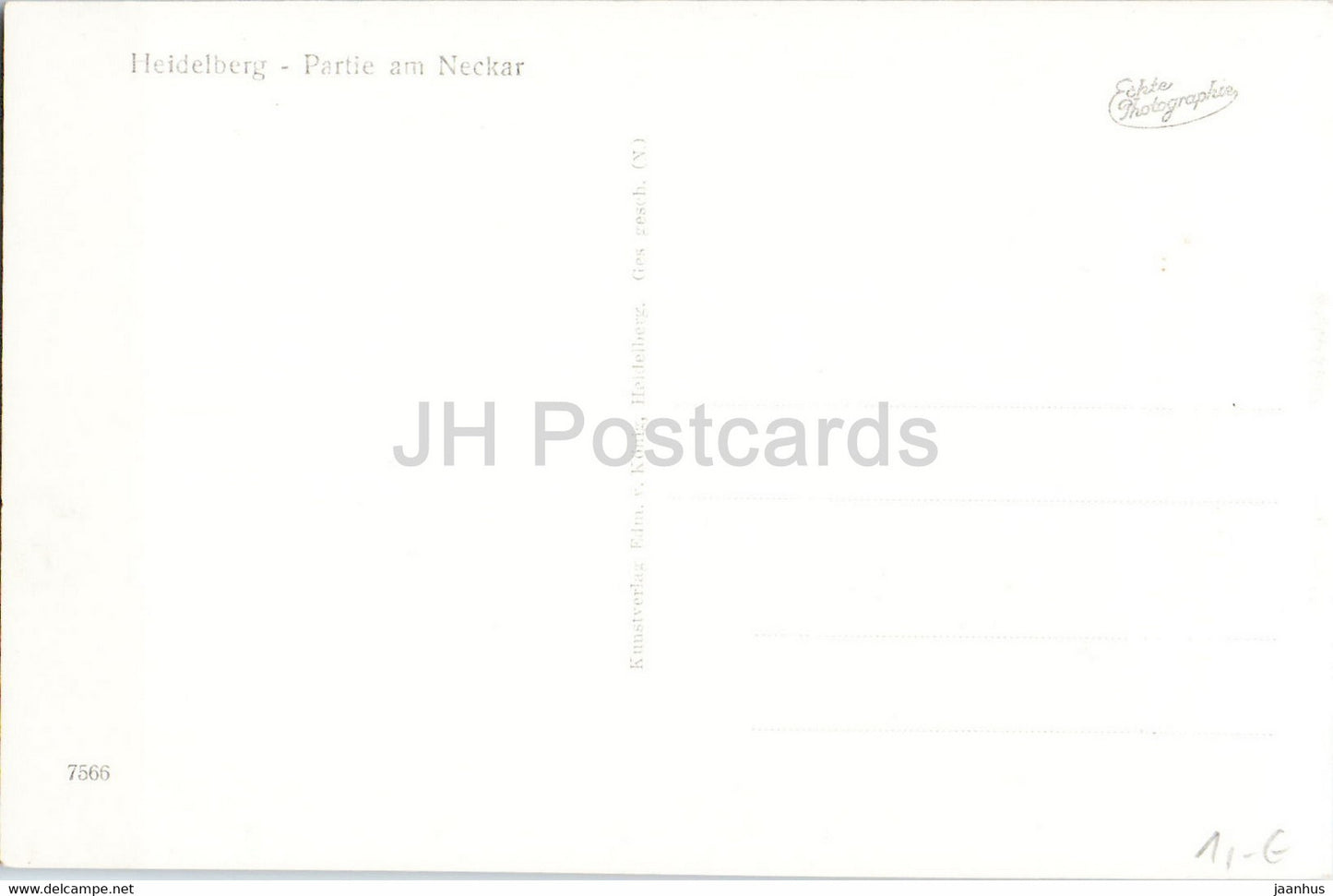 Heidelberg - Partie am Neckar - carte postale ancienne - Allemagne - inutilisée