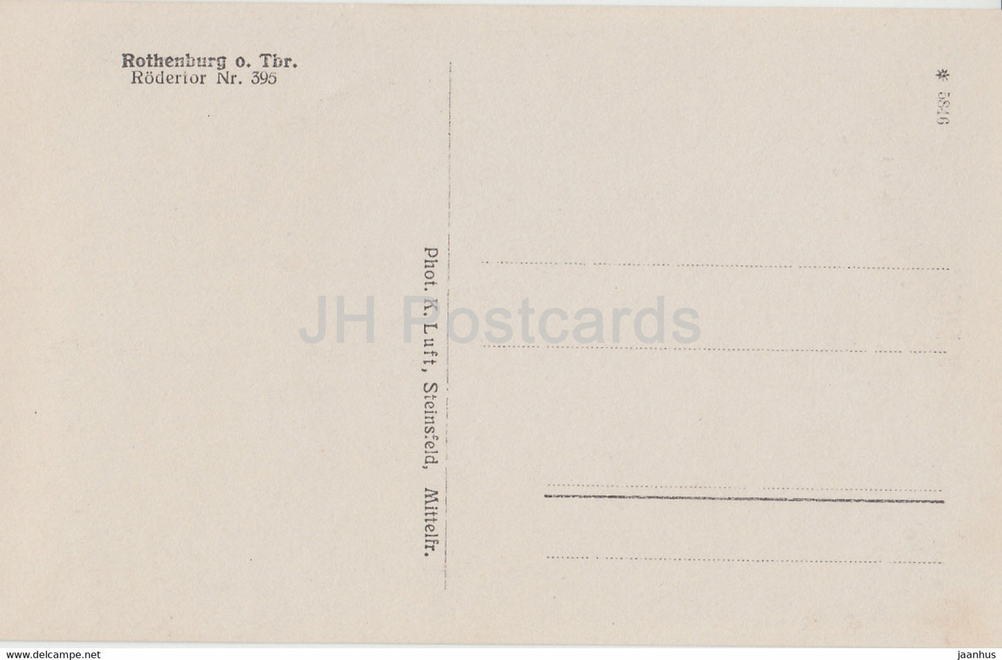 Rothenburg o d Tauber - Rodertor - 395 - old postcard - Germany - unused