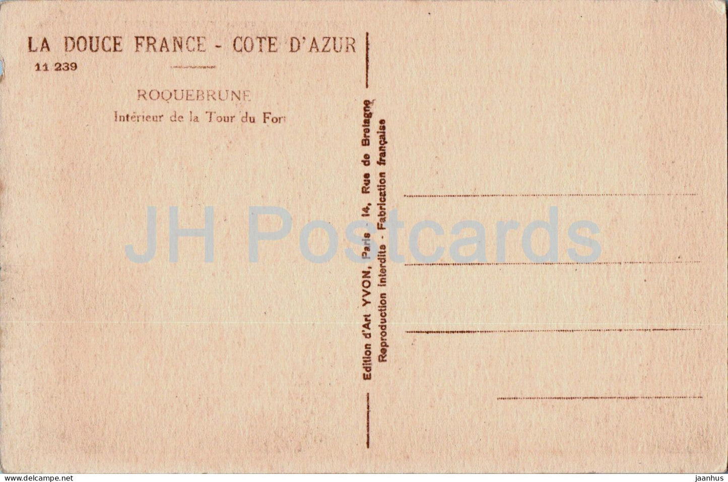 Roquebrune - Interieur de la Tour du Fort - Cote d'Azur - La Douce France - 11 239 - old postcard - France - unused