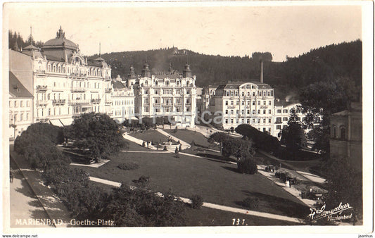 Marianske Lazne - Marienbad - Goethe Platz - 131 - old postcard - Czech Republic - used - JH Postcards