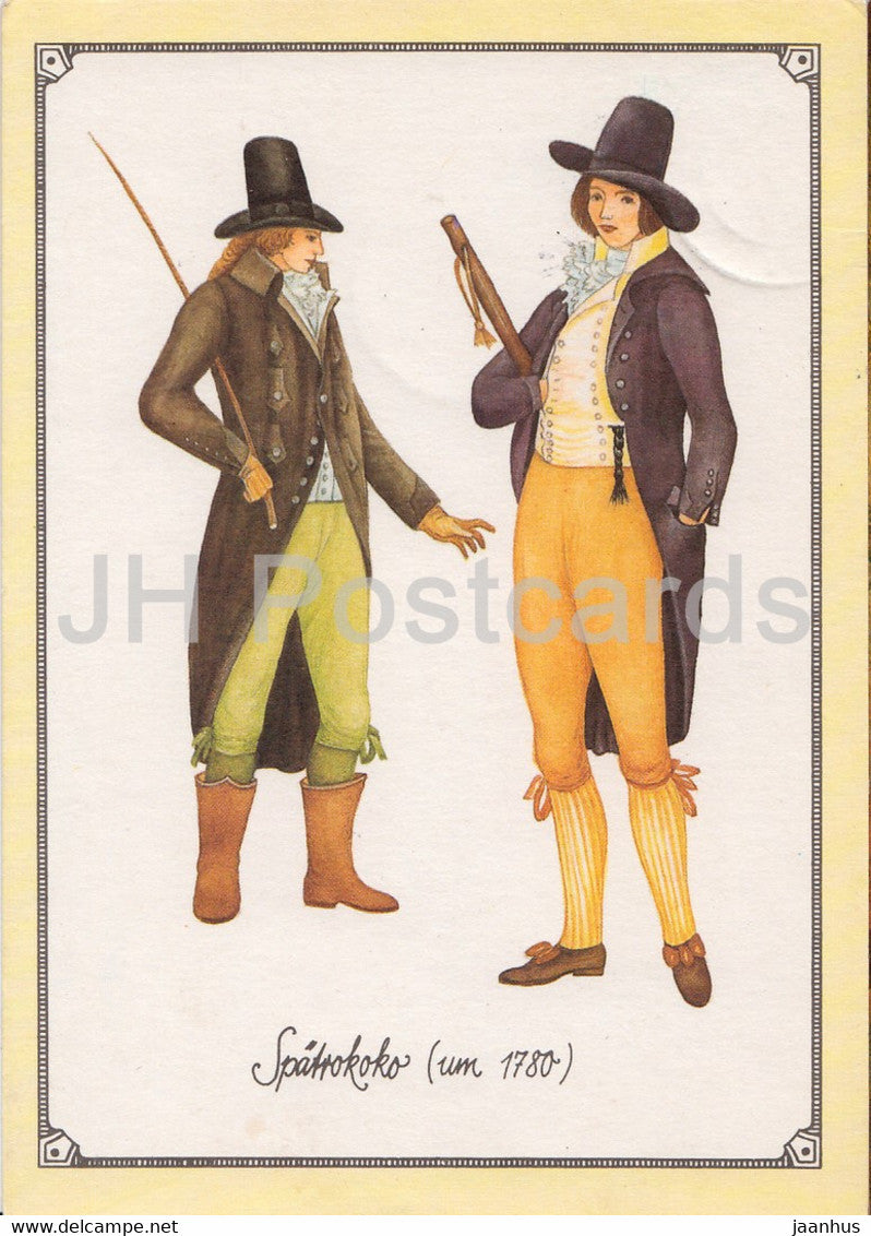 Spatrokoko - Englische Gentlemen - Late Rococo - English gentlemen - fashion - 1987 - Germany - used - JH Postcards