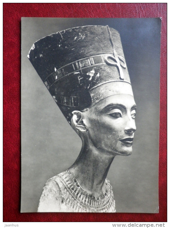 sculpture - Nofretete - Nefertiti - ancient egyptian art - Amenophis IV - old postcard Germany - unused - JH Postcards