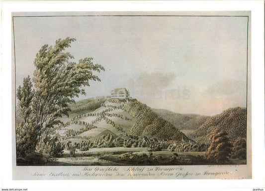 Das Grafliche Schloss zu Wernigerode 1793 - art by J. Kluseman - castle - DDR Germany - unused - JH Postcards