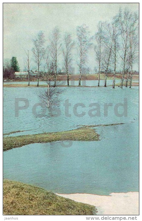 Petrovskoye - Spring Flood - Mikhaylovskoye Museum Reserve - Pushkin - 1970 - Russia USSR - unused - JH Postcards