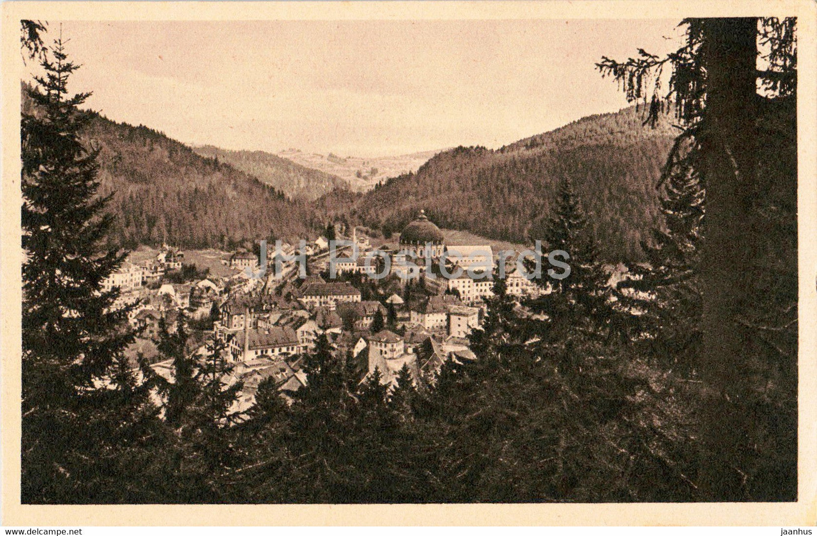St Blasien vom Weissenstein aus - old postcard - Germany - unused - JH Postcards