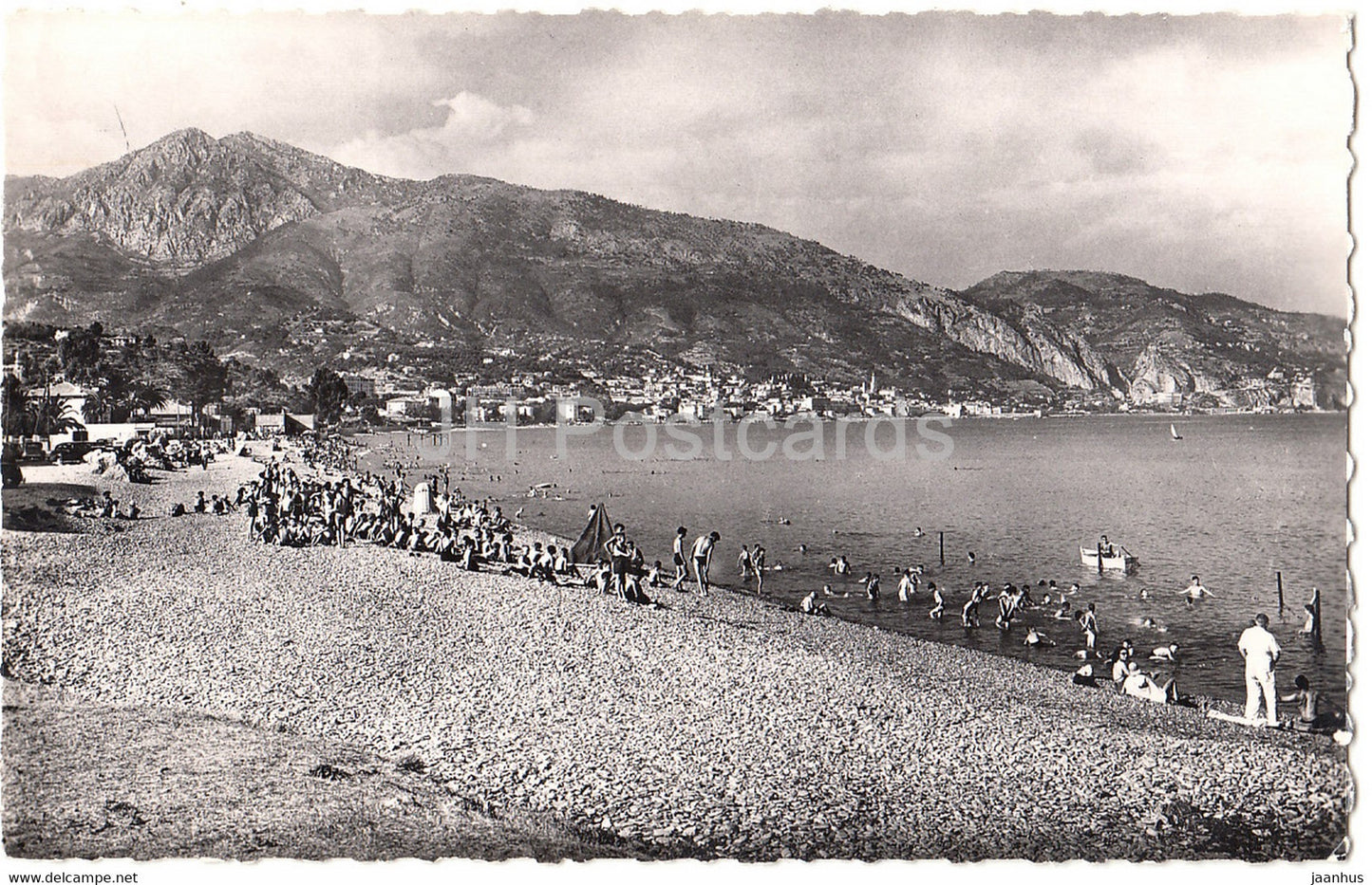 Cap Martin - La Plage de Carnoles - beach - 12 - old postcard - 1956 - France - used - JH Postcards