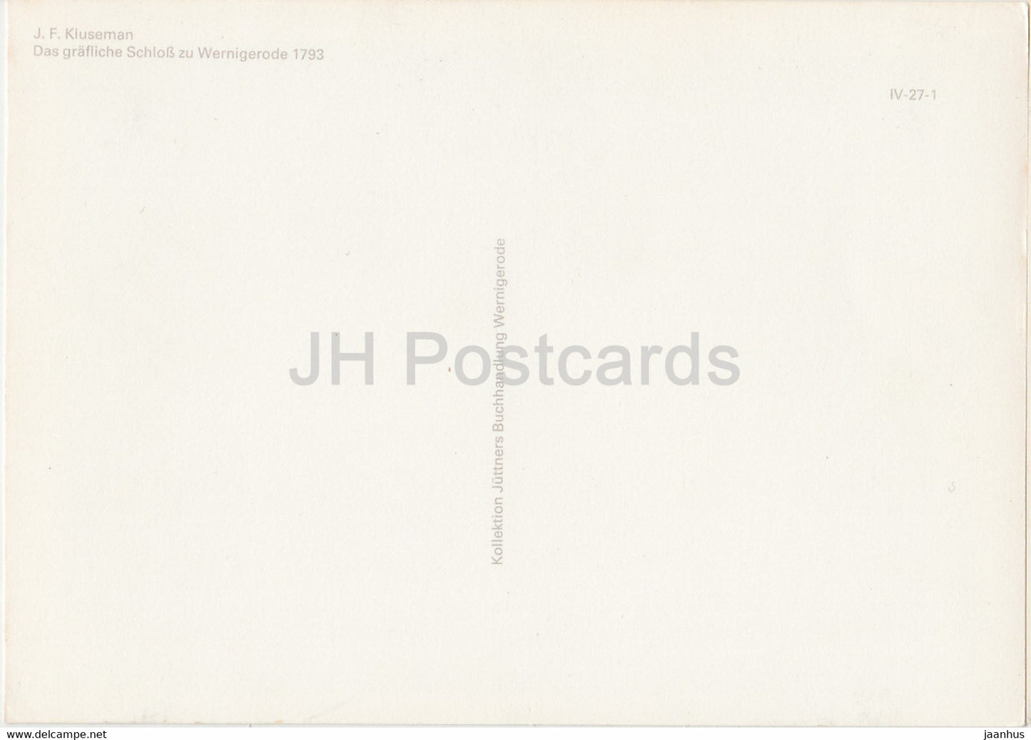 Das Grafliche Schloss zu Wernigerode 1793 - art by J. Kluseman - castle - DDR Germany - unused