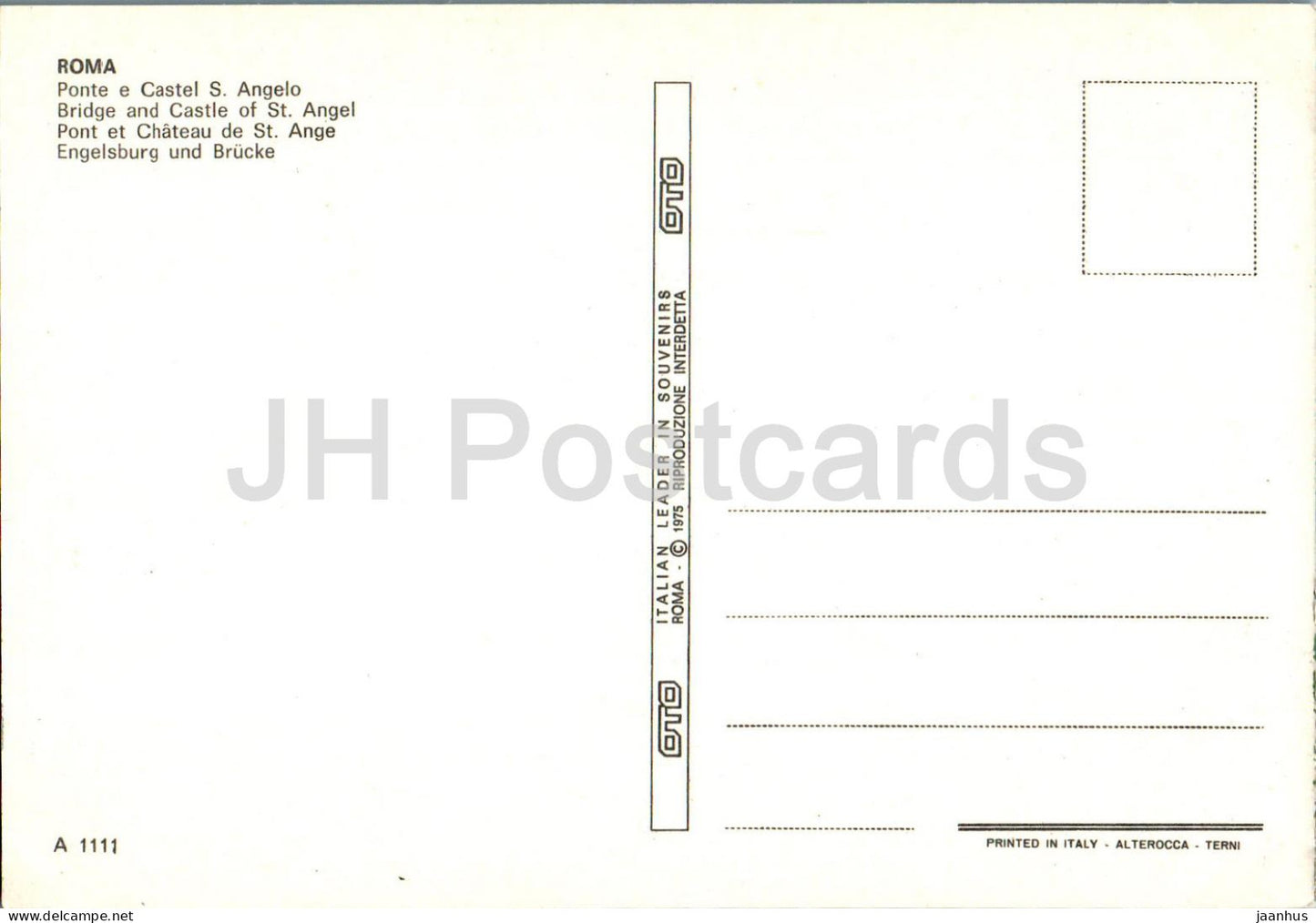 Roma - Rome - Ponte e Castel S Angelo - Pont et Château de Saint-Ange - monde antique - 1111 - Italie - inutilisé 