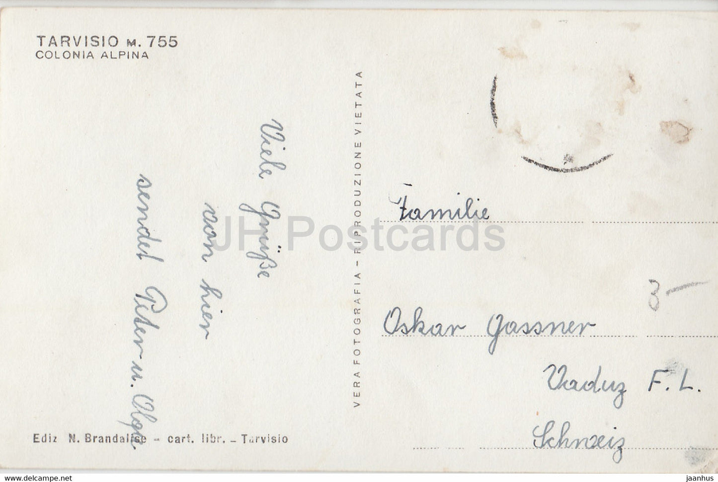Tarvisio m 755 - Colonia Alpina - old postcard - Italy - used