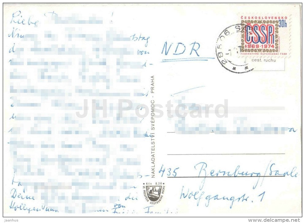 Rataje nad Sazavou - Czechoslovakia - Czech - used 1974 - JH Postcards