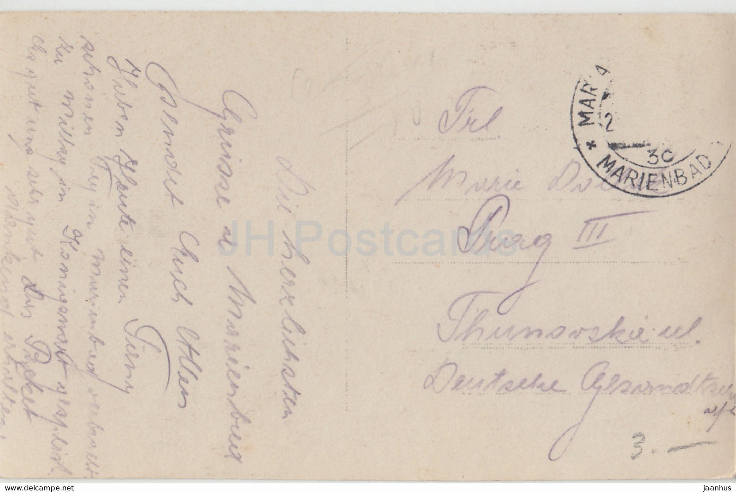 Marianske Lazne - Marienbad - Goethe Platz - 131 - old postcard - Czech Republic - used