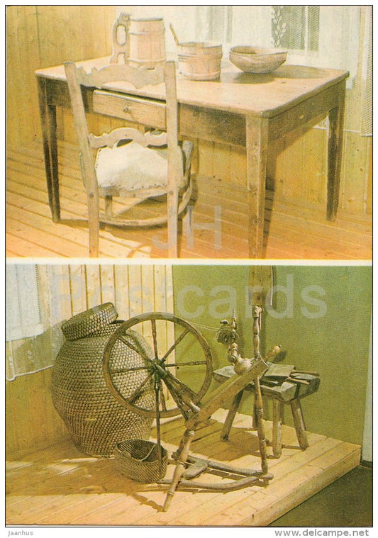 A. H. Tammsaare House Museum - Dining-Table - Estonian writer A. H. Tammsaare - 1977 - Estonia USSR - unused - JH Postcards