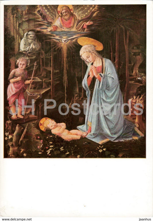 painting by Filipo Lippi - Madonna im Walde - Madonna in Forest - Italian art - Germany - unused - JH Postcards
