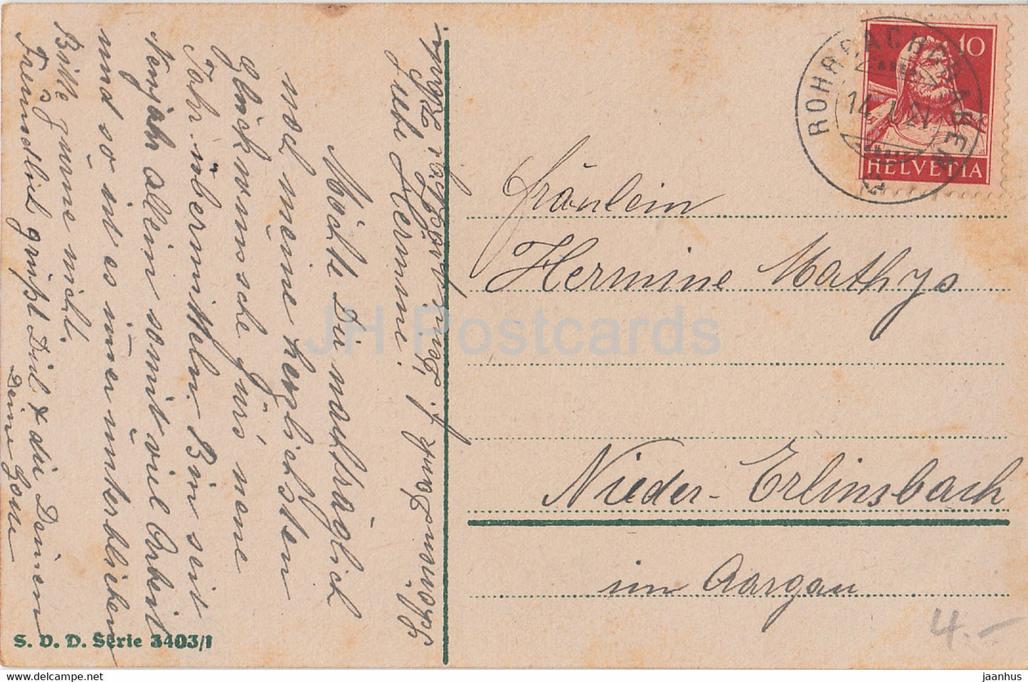 Neujahrsgrußkarte – Ein glückliches Neues Jahr – Stadtansicht – SVD 3403/1 – alte Postkarte – 1921 – Deutschland – gebraucht