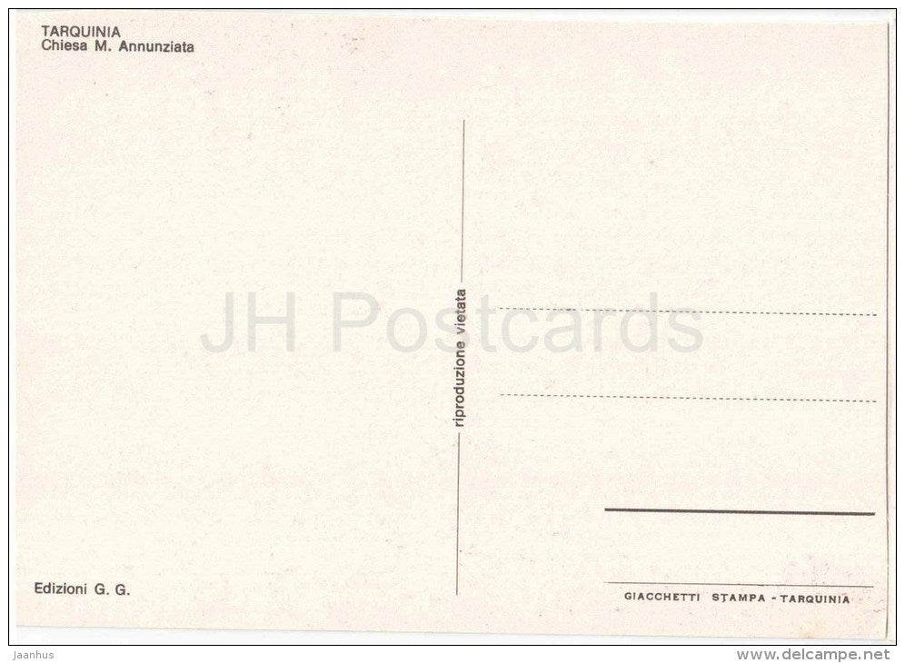 chiesa M. Annunziata - church - Tarquinia - Viterbo - Lazio -Italia - Italy - unused - JH Postcards