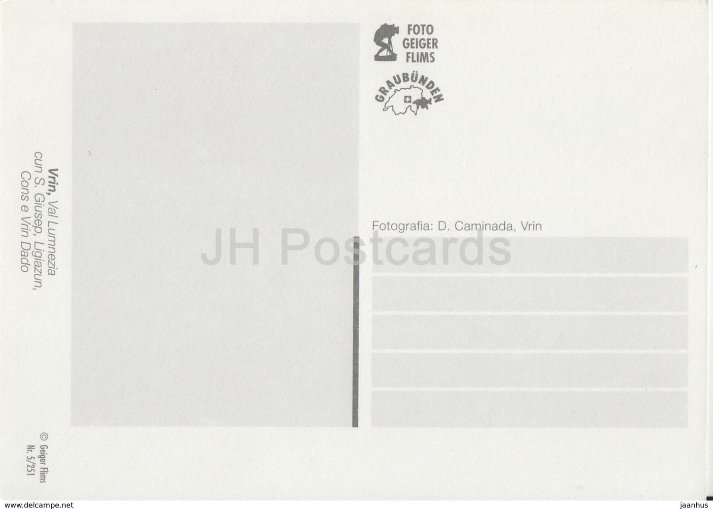 Salids da Vrin - Val Lumnezia - Switzerland - unused