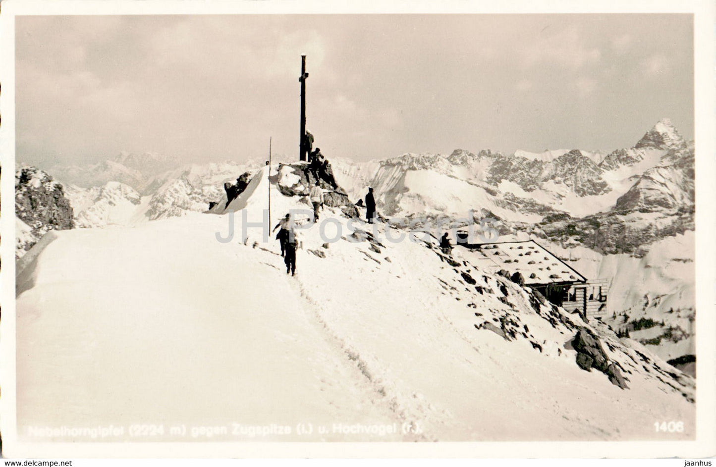 Nebelhorngipfel gegen Zugspitze u Hochvogel - old postcard - Germany - unused - JH Postcards