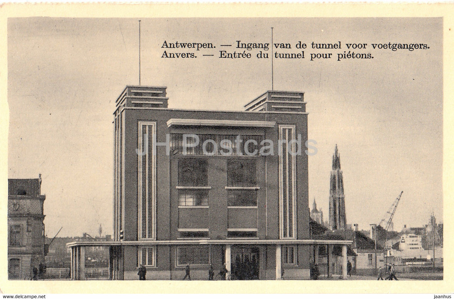 Anvers - Antwerpen - Ingang van de tunnel voor voetgangers - old postcard - Belgium - unused - JH Postcards
