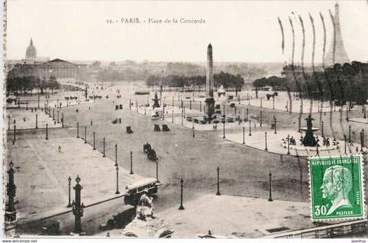 Paris - Place de la Concorde - 19 - old postcard - 1928 - France - used - JH Postcards
