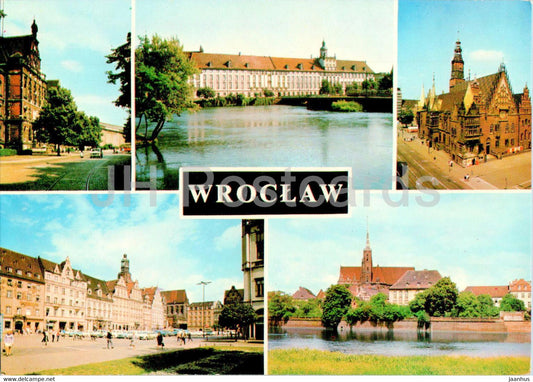 Wroclaw - Muzeum Narodowe - Uniwersytet im Boleslawa Bieruta - Ratusz - Rynek - museum - multiview - Poland - unused - JH Postcards