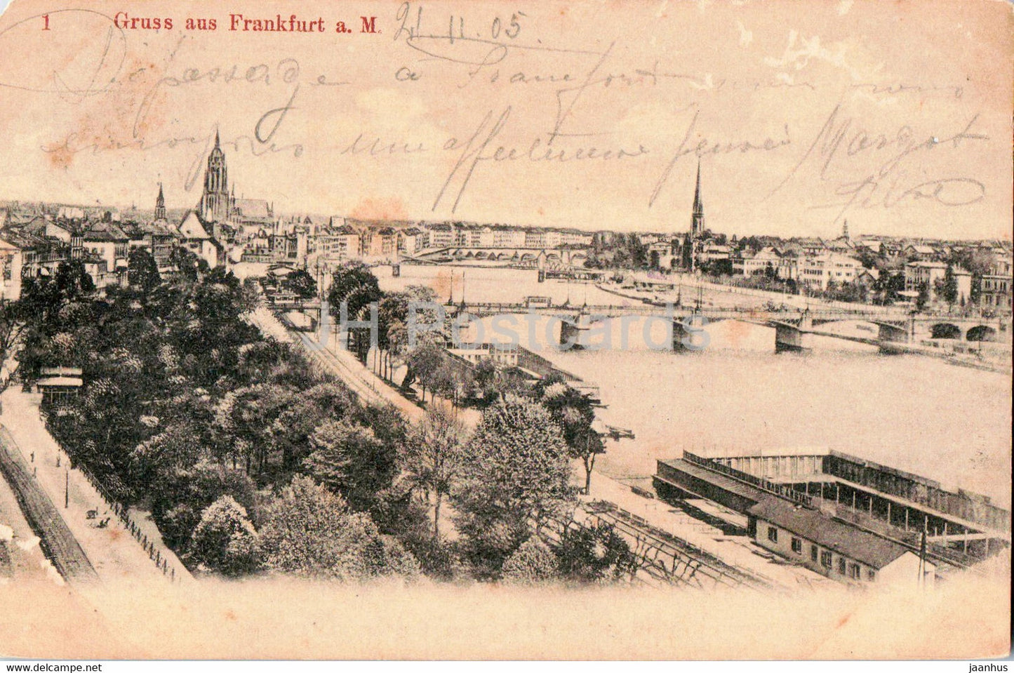 Gruss aus Frankfurt am Main - 1 - 1905 - old postcard - Germany - used - JH Postcards