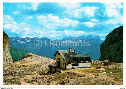 Rif Antermoia - Pale di S Martino - Rosengartengruppe - Gruppo del Catinaccio - Dolomiti - 1997 - Italy - used - JH Postcards