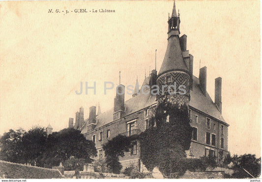 Gien - Le Chateau - castle - 3 - old postcard - France - used - JH Postcards