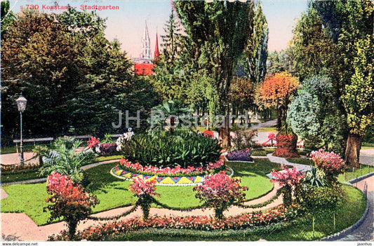 Konstanz - Stadtgarten - 730 - old postcard - 1920 - Germany - used - JH Postcards