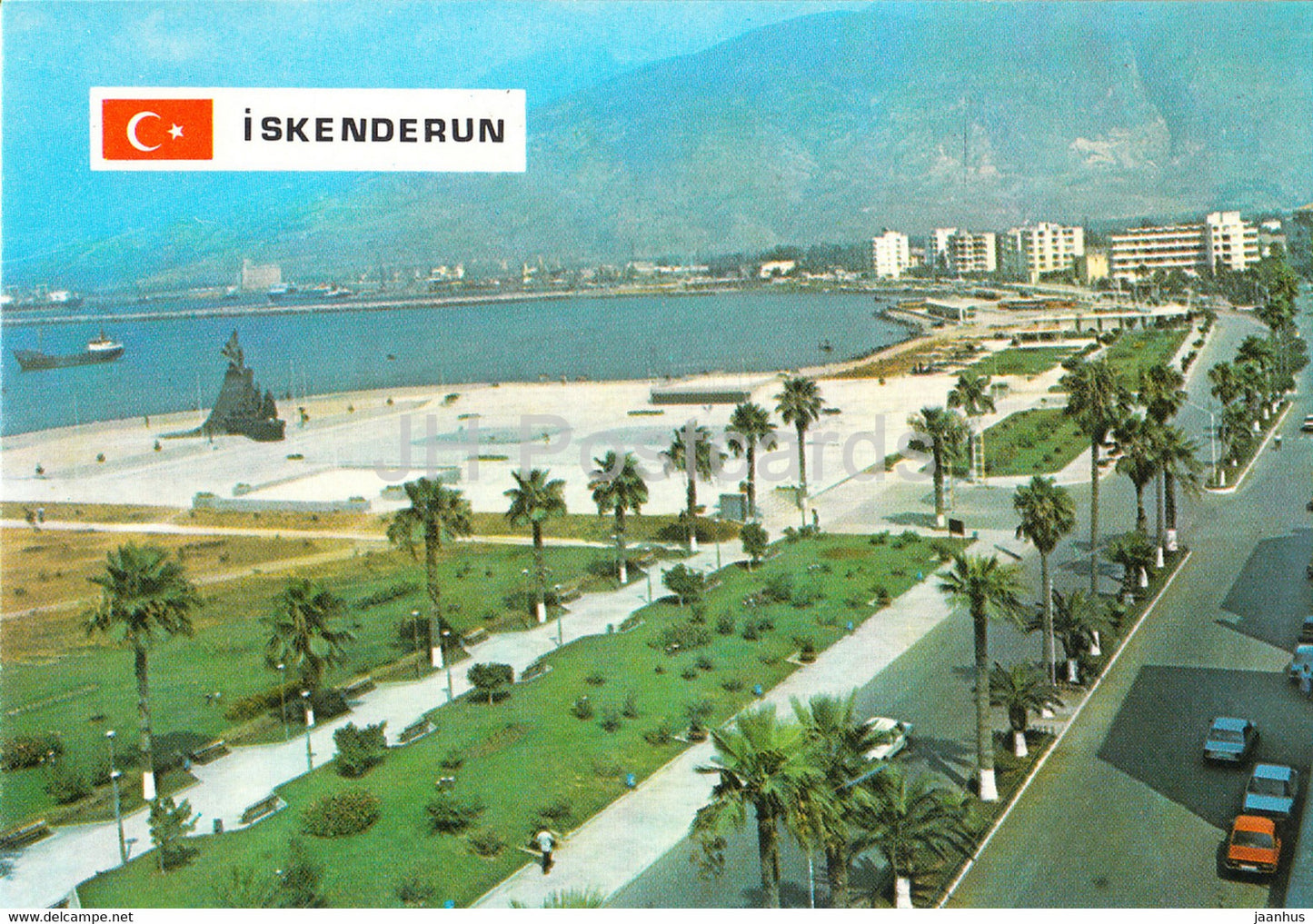 Iskenderun - Ataturk Monument and Street - 1984 - Turkey - used - JH Postcards