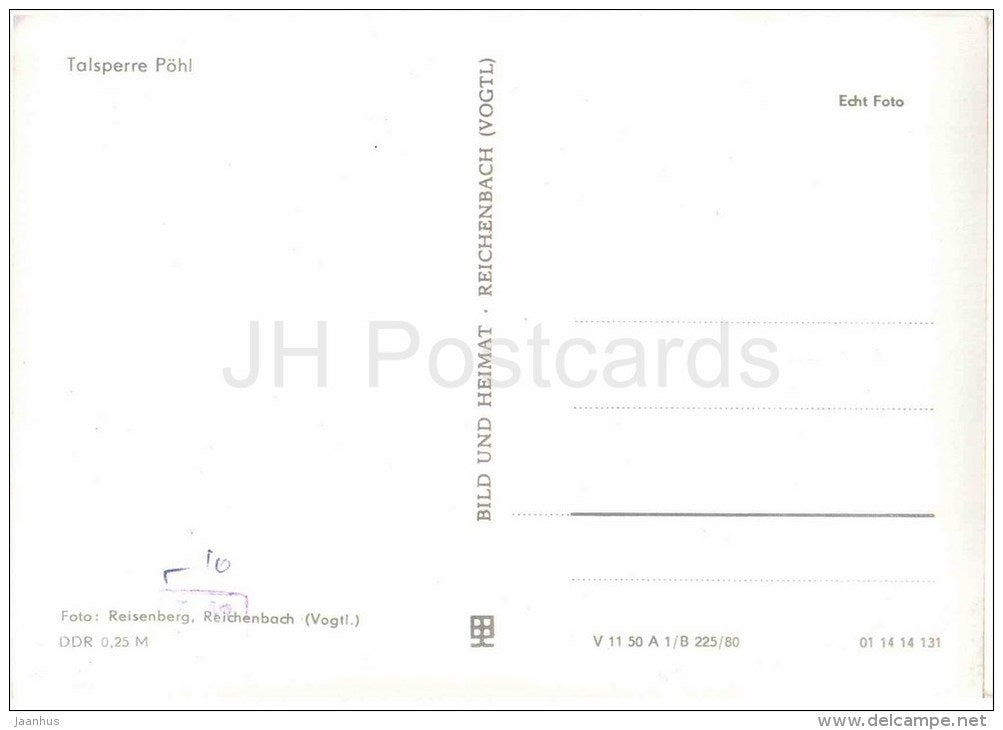 Talsperre Pöhl - DDR - Germany - unused - JH Postcards