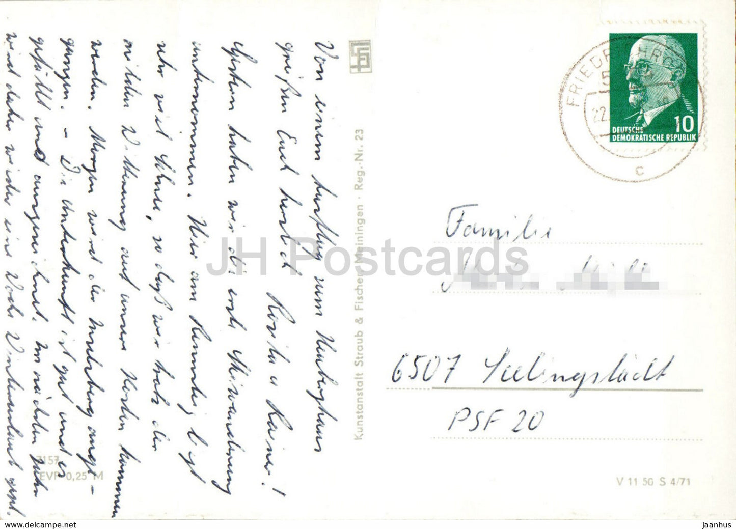 Luftkurort Friedrichroda - FDGB Ferienheim Walter Ulbricht - Kirche - Heuberghaus - old postcard - Germany DDR - used