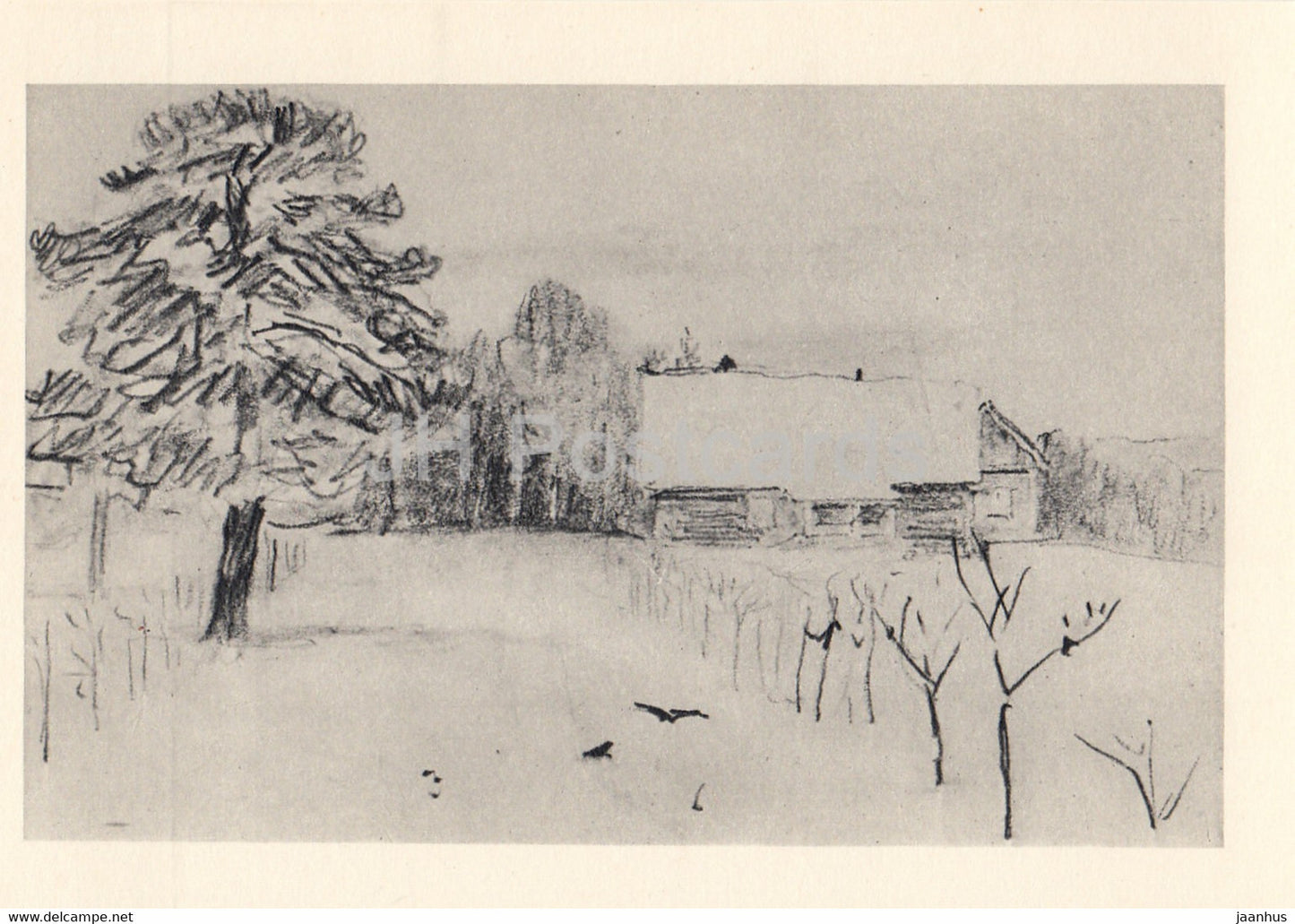 Drawing by V. Vasnetsov - Winter - Russian art - 1963 - Russia USSR - unused - JH Postcards