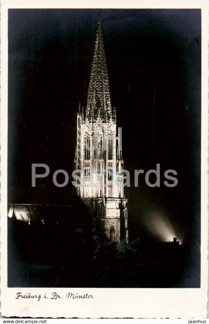 Freiburg i Br Munster - cathedral - 7069 - old postcard - Germany - unused - JH Postcards