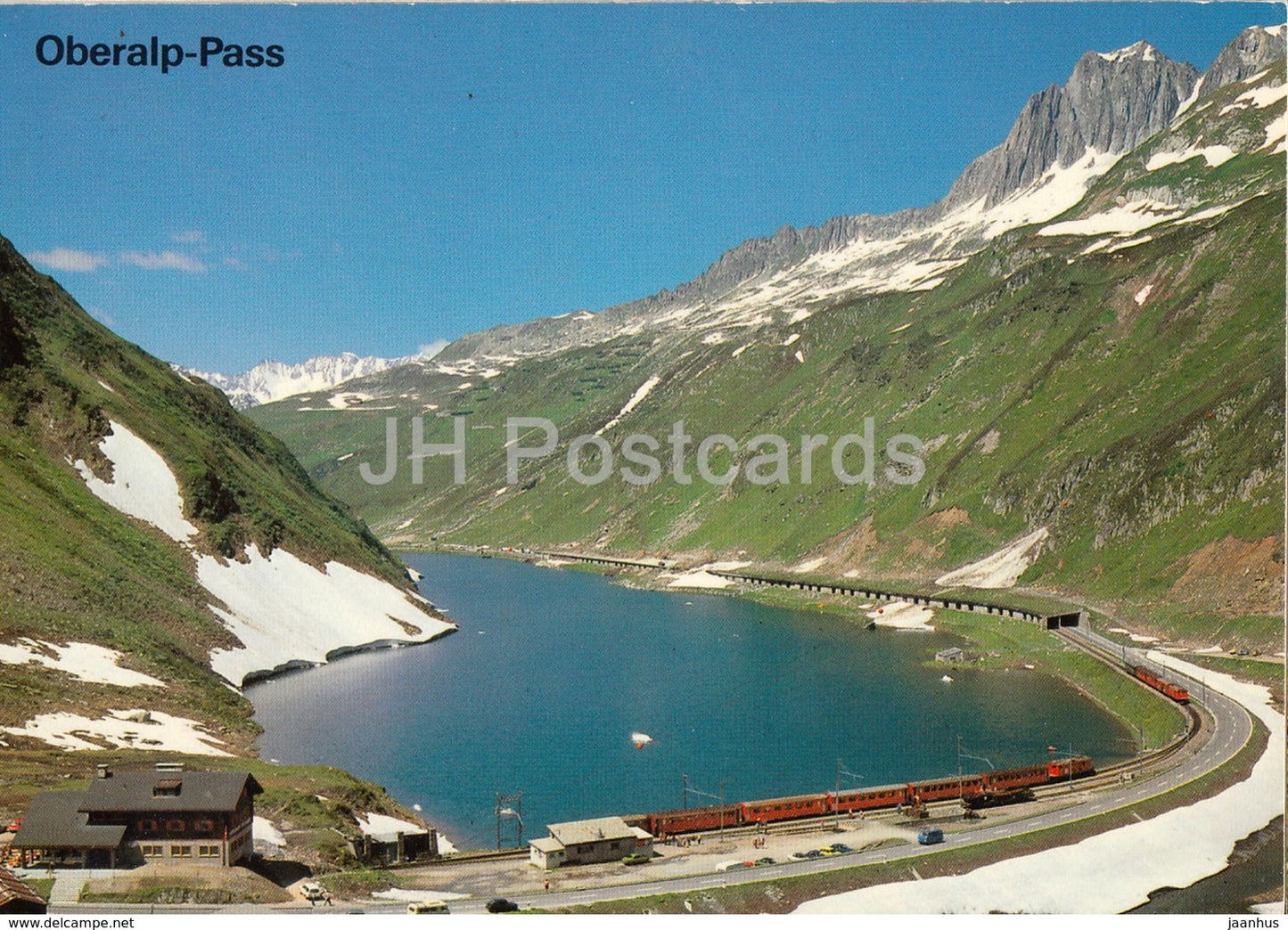 Oberalp Pass - Grossen Schijen - railway - train - 1970s - Switzerland - unused - JH Postcards