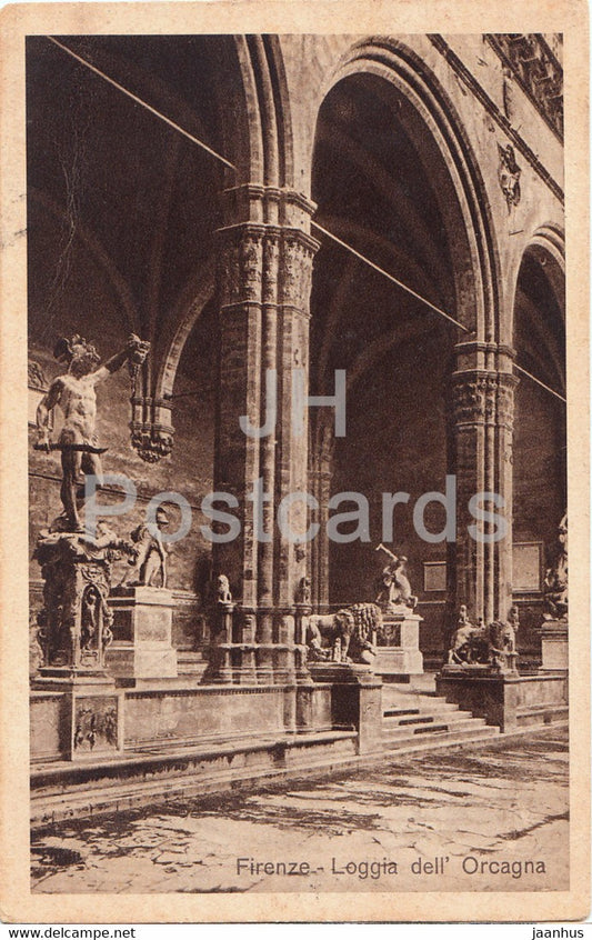 Firenze - Florence - Loggia dell Orcagna - old postcard - 1920s - Italy - used - JH Postcards