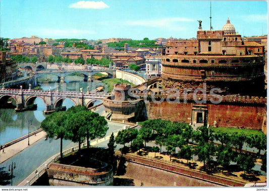 Roma - Rome - Castel S Angelo e Ponti sul Tevere - Castle of St Angel bridge - ancient world - 61402 - Italy - unused - JH Postcards