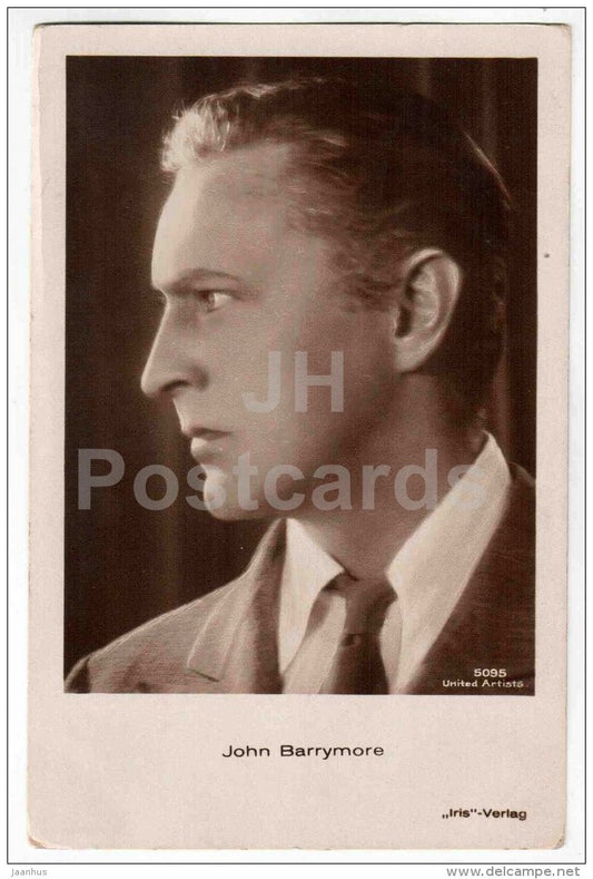 John Barrymore - movie actor - film - 5095 - old postcard - Germany - unused - JH Postcards