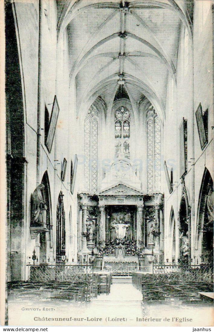 Chateauneuf sur Loire - Interieur de l'Eglise - church - old postcard - 1913 - France - unused - JH Postcards