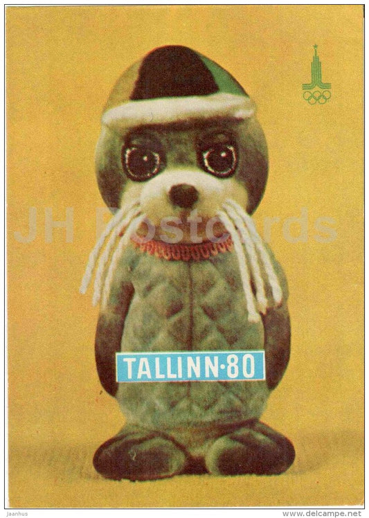 Vigri mascot - seal - Moscow 1980 - Olympic Games - Tallinn Regatta - 1980 - Estonia USSR - unused - JH Postcards