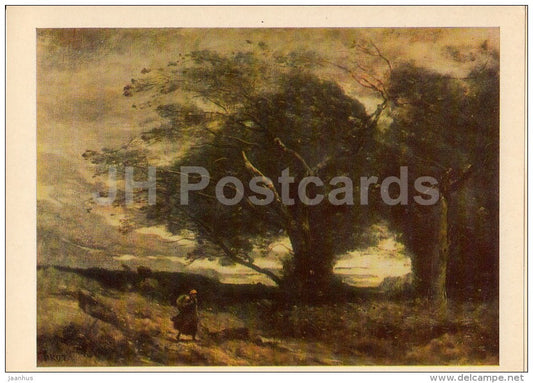 painting by Camille Corot - Coup de Vent , 1860 - French art - 1975 - Russia USSR - unused - JH Postcards