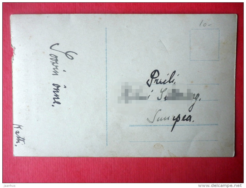 young woman - flowers - EAS 7336/1 - circulated in Estonia - JH Postcards