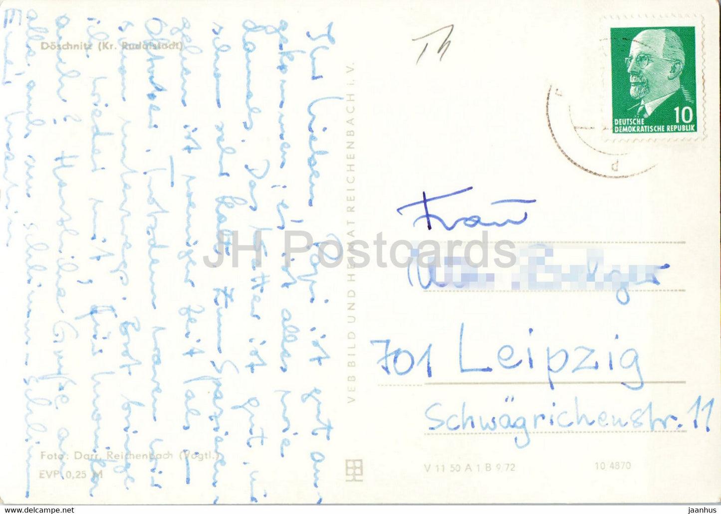 Doschnitz - Kr Rudolstadt - old postcard - Germany DDR - used
